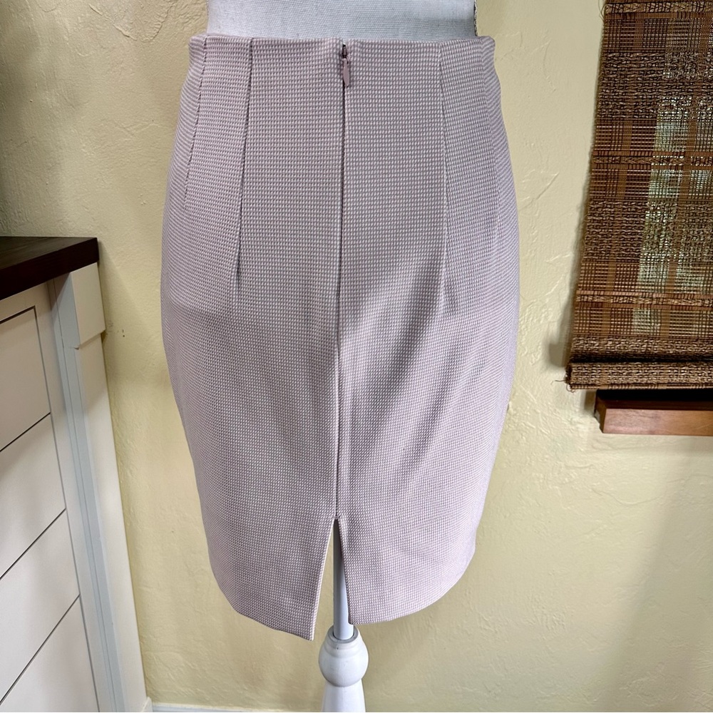 Express Pink White High Waisted Pencil Straight Skirt - Picture 4 of 6